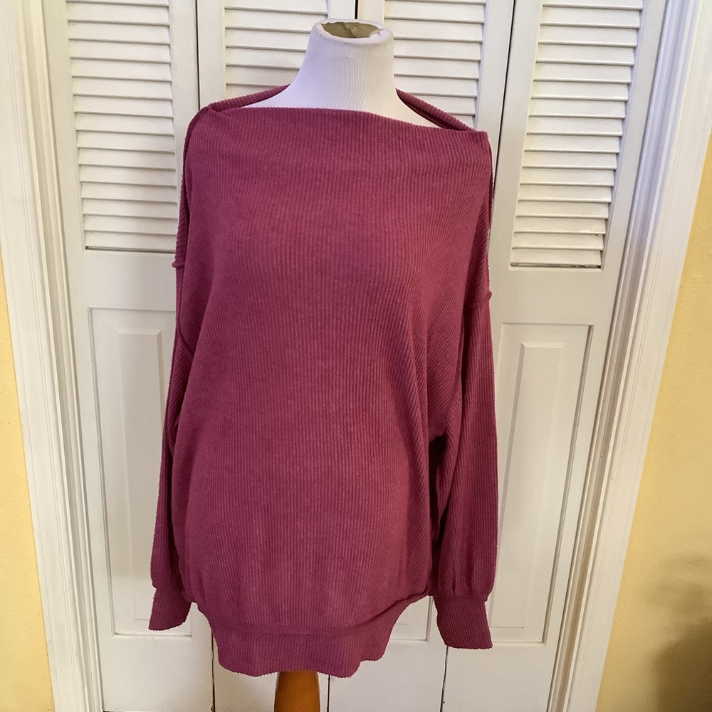 We The Free/Free People  TheWomen's Ribbed Knit Sweater - Pink